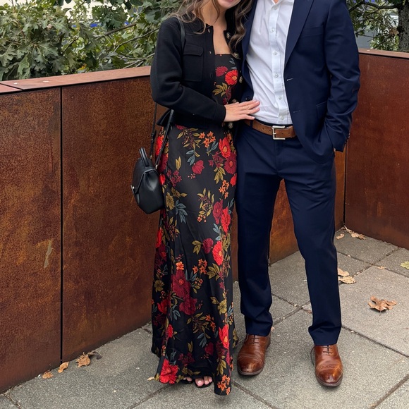 Natalia Black Floral Strapless Maxi Dress - Picture 6 of 6